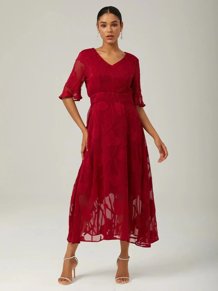 Karolina | Elegancka Koronkowa Sukienka Midi