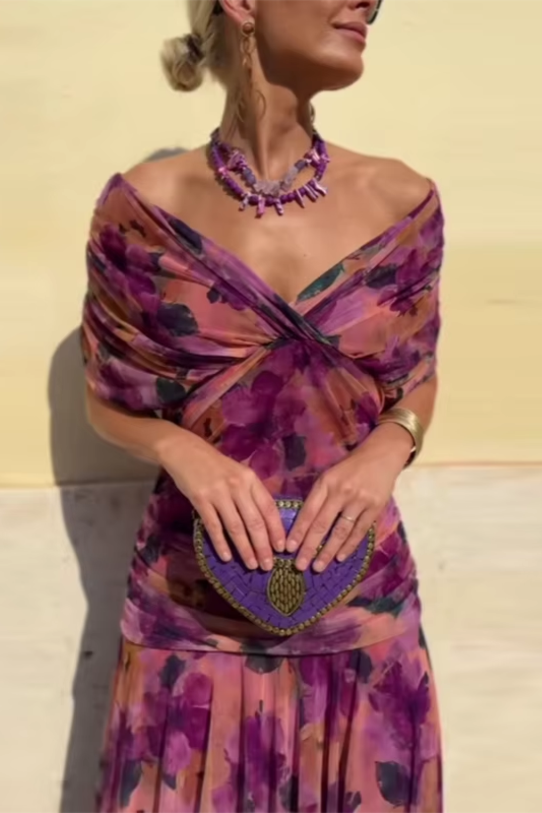 Luiza | Elegancka Sukienka Maxi z Dekoltem w Serek