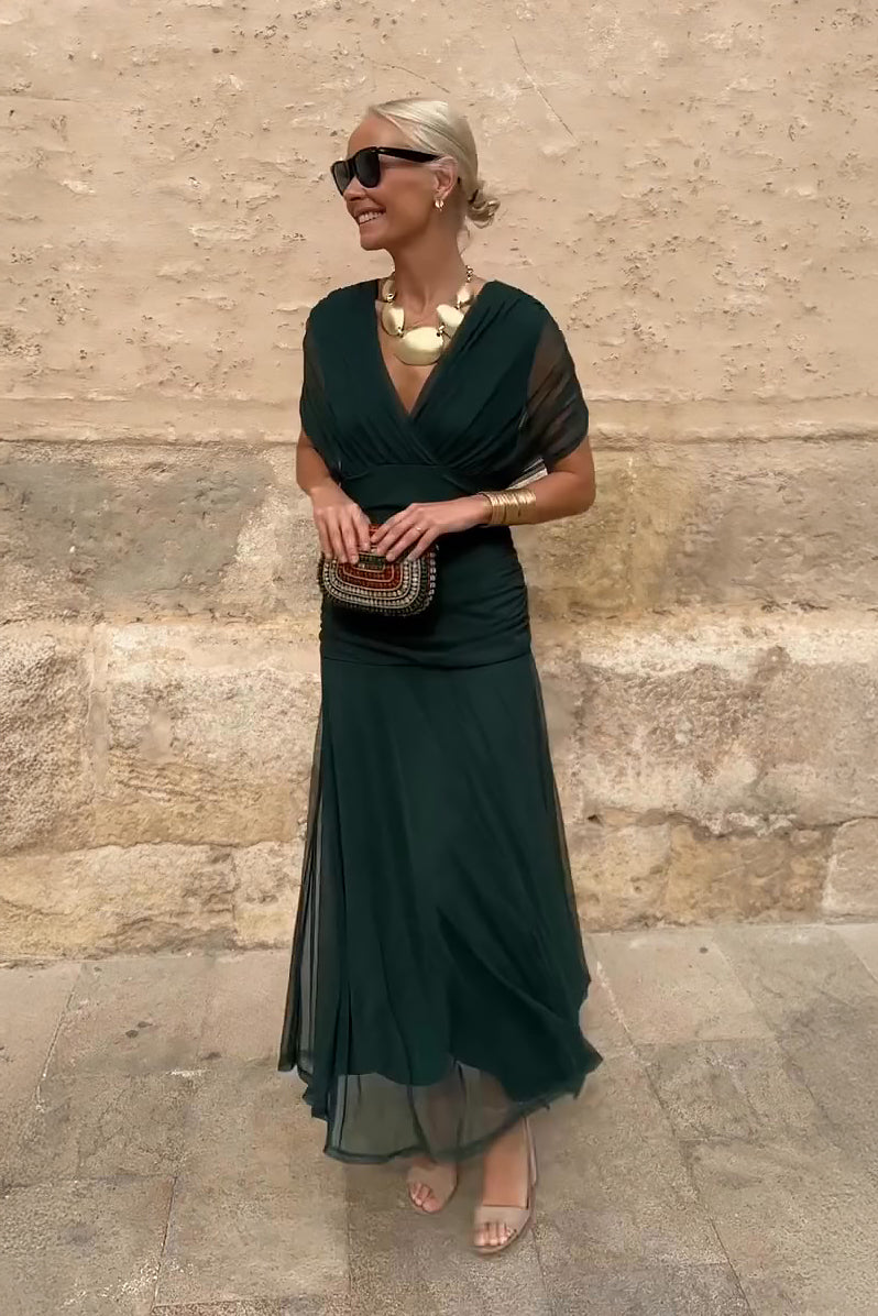 Luiza | Elegancka Sukienka Maxi z Dekoltem w Serek