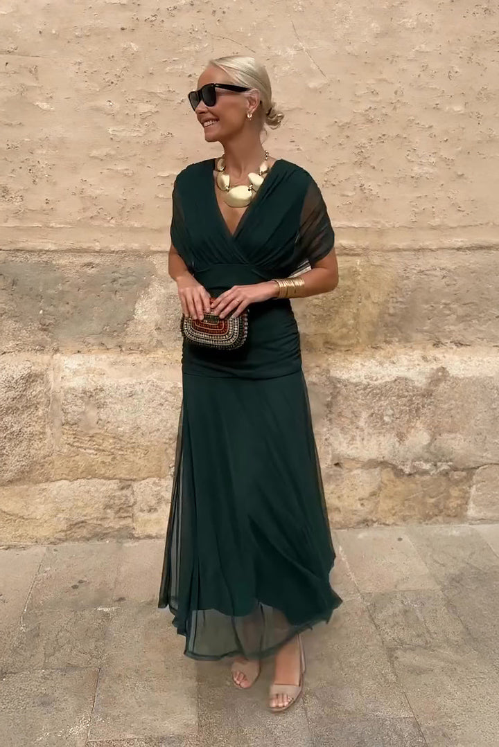 Luiza | Elegancka Sukienka Maxi z Dekoltem w Serek