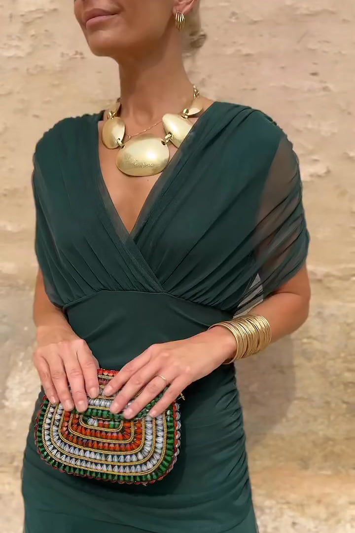Luiza | Elegancka Sukienka Maxi z Dekoltem w Serek