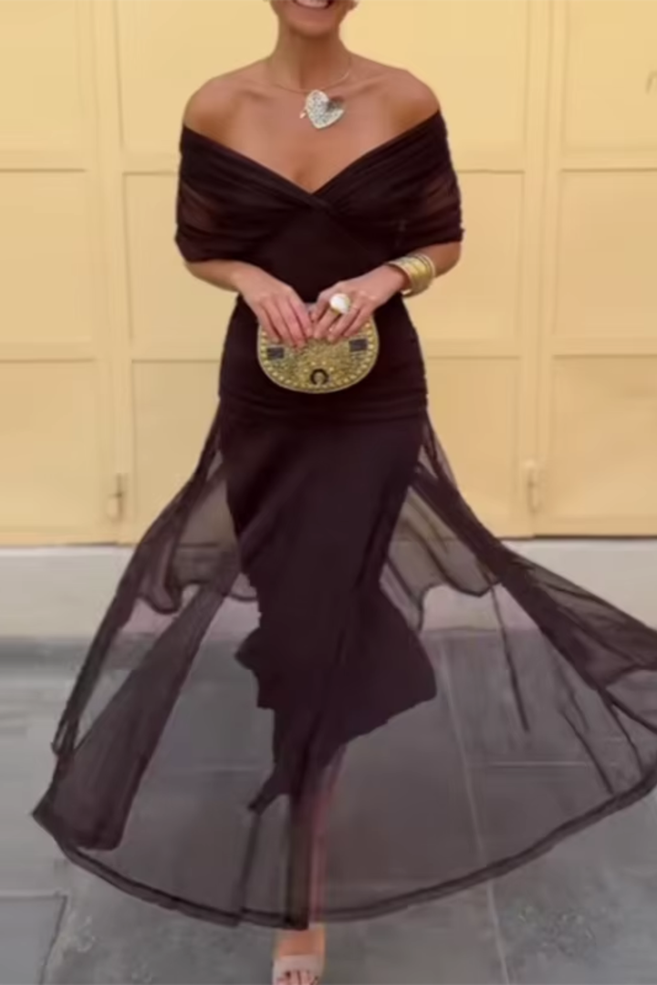 Luiza | Elegancka Sukienka Maxi z Dekoltem w Serek