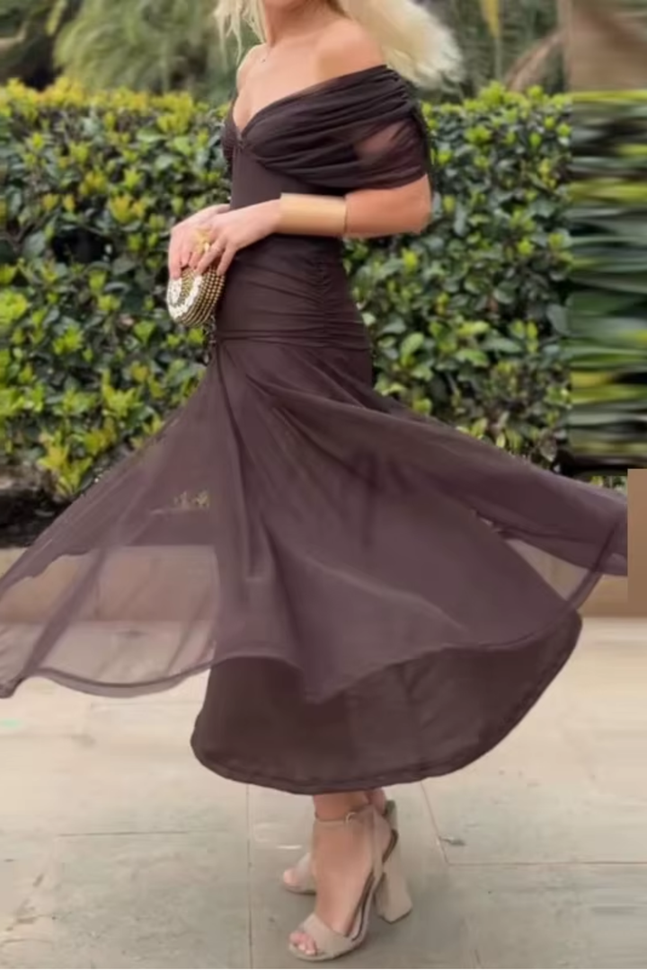 Luiza | Elegancka Sukienka Maxi z Dekoltem w Serek