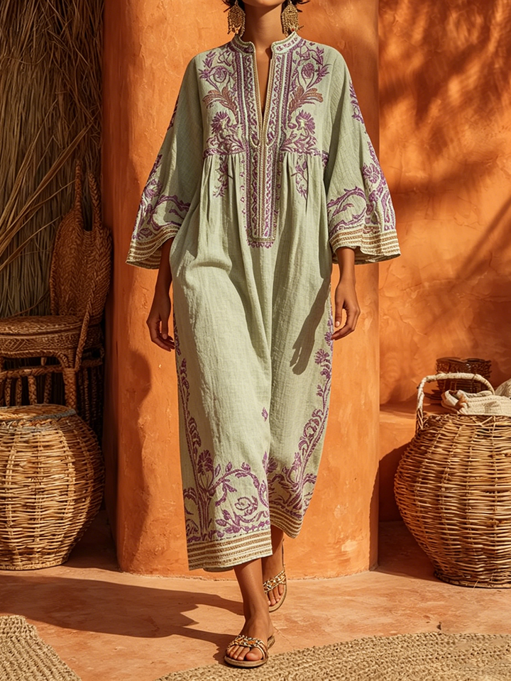 Celestyna | Haftowana Sukienka Boho o Śródziemnomorskim Uroku