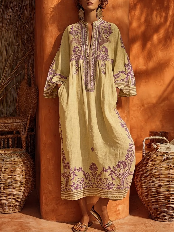Celestyna | Haftowana Sukienka Boho o Śródziemnomorskim Uroku
