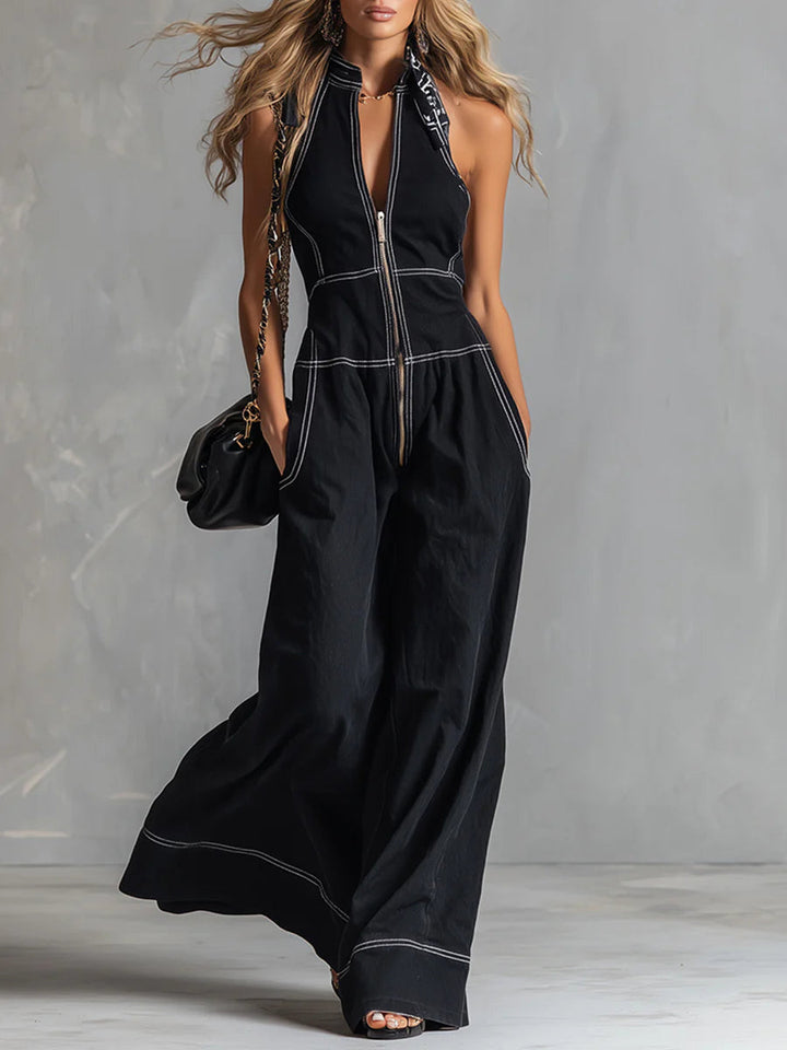 Alessia | Elegancka, Casualna Kombinezon z Zamkiem